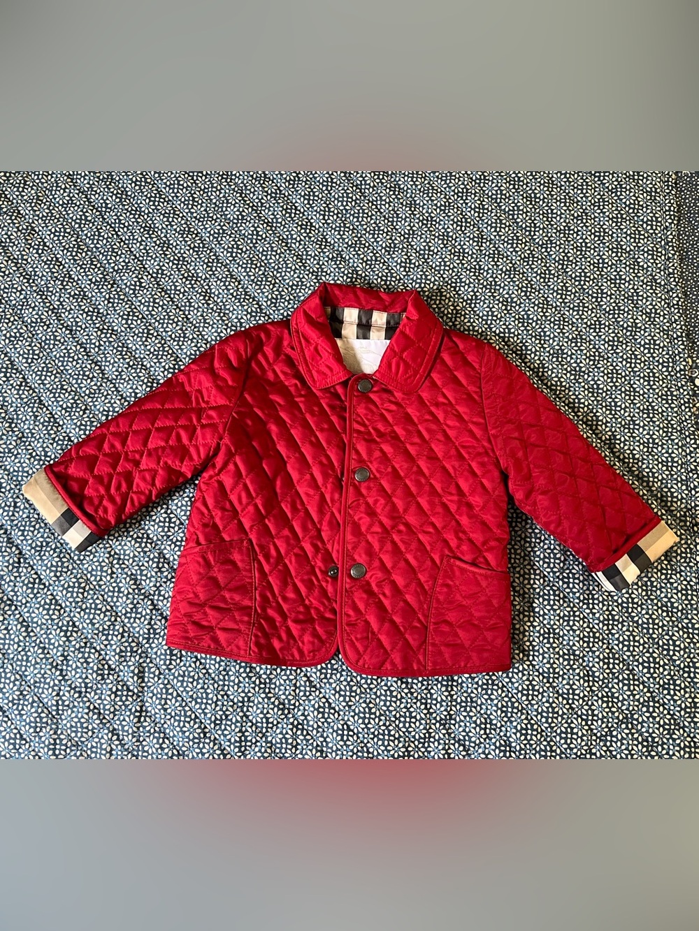 BURBERRY Red Quilted Jacket CHERRY CHILDREN Nova Kids 9M Boys or Girls